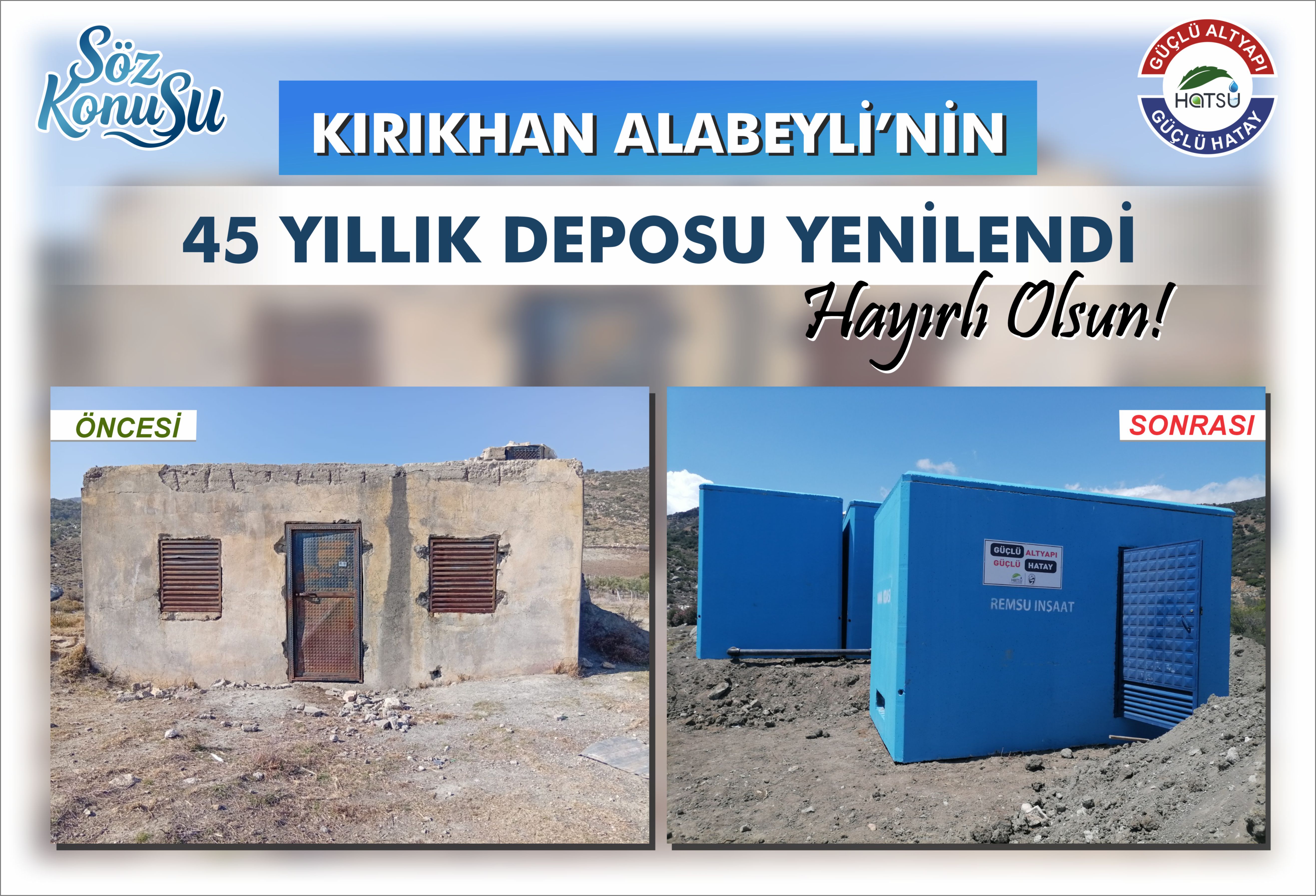 Kırıkhan Alabeyli’nin 45 Yıllık Deposu Yenilendi